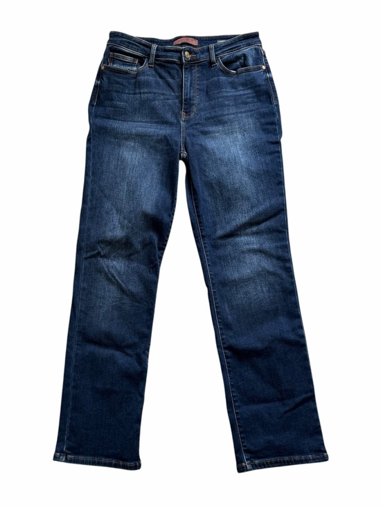 Judy Blue Denim - Judy Blue High Rise Thermal Straight Leg Jeans 13/31 Dark Blue Stretch Denim